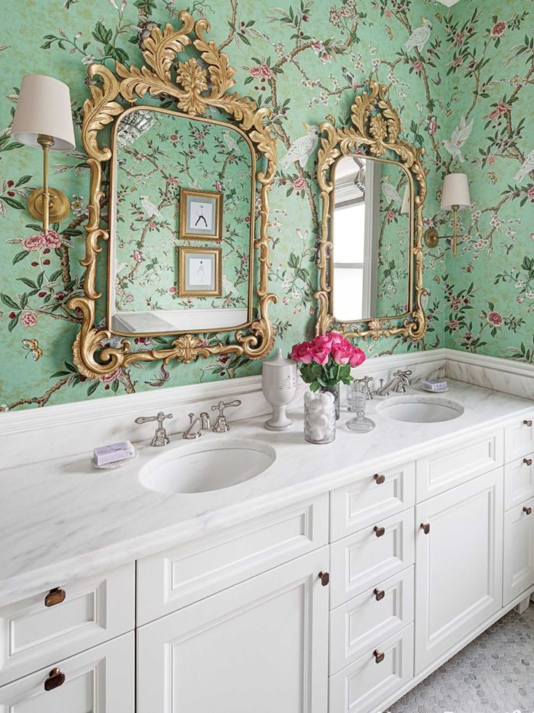 Lựa chọn giấy dán tường cho nhà tắm đẹp cổ điển